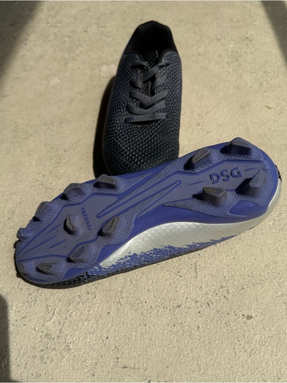 DSG Black and Blue Kids' Soccer Cleats - Picture 3 of 4